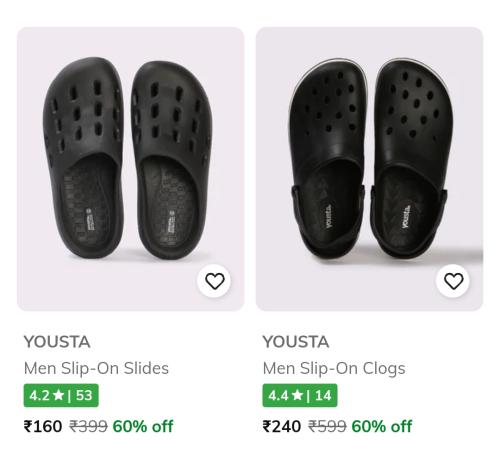 AJIO Men’s Clogs Starting From Rs 160