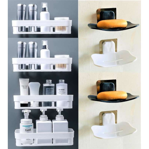 Bathroom 4 Storage Rack with 4 soap Stand Box @ ₹164