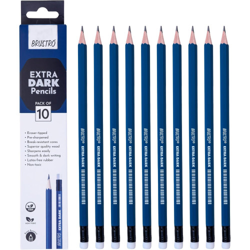 BRUSTRO Extra Dark Pencils Pack for Sketching & Fine Art