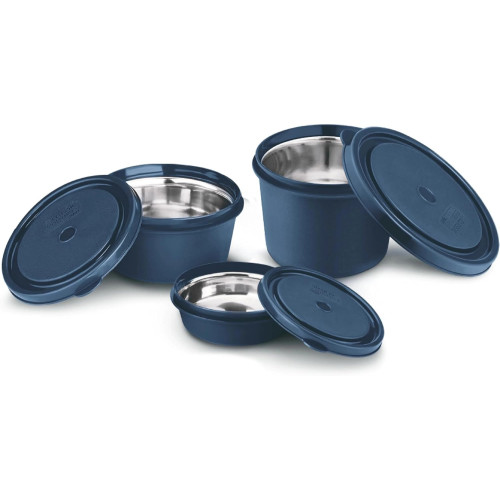 CLASSIC ESSENTIALS Stainless Steel Microwave Safe Lunch Box 3 Containers