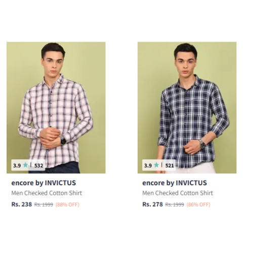 Encore By Invictus Men’s Shirts Sale With Up To 88 Percent Discount Starting From ₹238