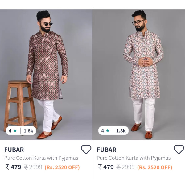 Ethnic Men’s Kurta with Pyjamas – Up to 89% Off, Minimum 4-Star Ratings