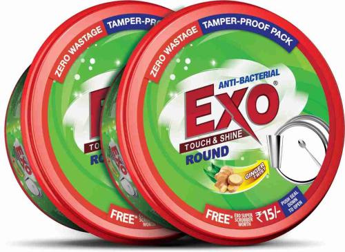 Exo Touch & Shine Round Dishwash Bar – Includes 2 bars (0.7 kg each)