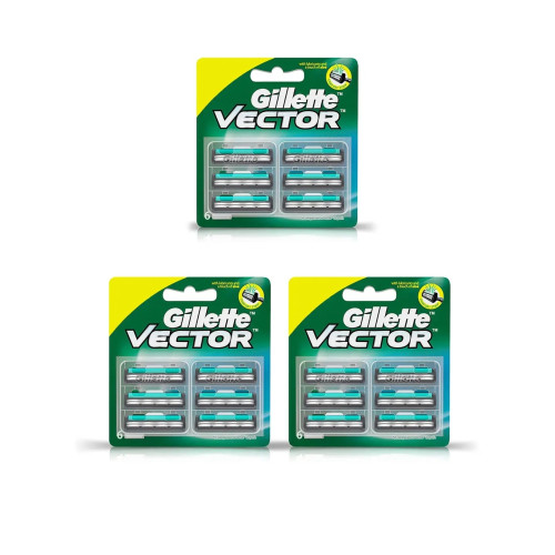 Gillette Men Vector Shaving Blade Cartridges Pack of 18
