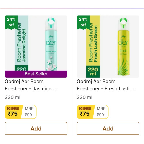 Godrej aer Room Freshener Spray – Starting at ₹75