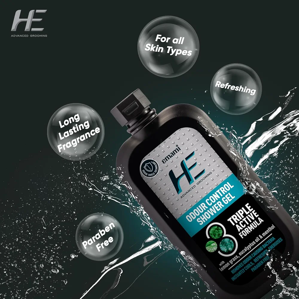 HE Odour Control Shower Gel - 200ml, 3-in-1 Body Wash