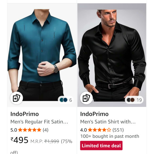 Indo Primo Men’s Party Wear Shirt Under ₹500