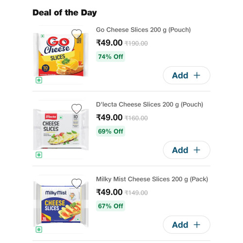 Jiomart Deals of the Day Cheese 200gms @ ₹49