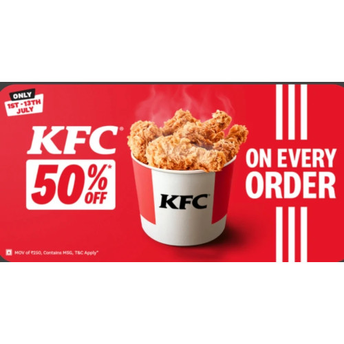 KFC Flat ₹125 off on Minimum order of ₹250 on Every Order