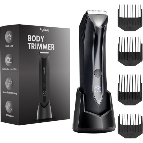 Lifelong Men’s Waterproof Body & Intimate Hair Trimmer with 4 Heads