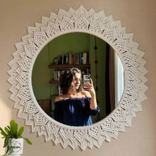 Macrame Boho Round Wall Mirror @ ₹292