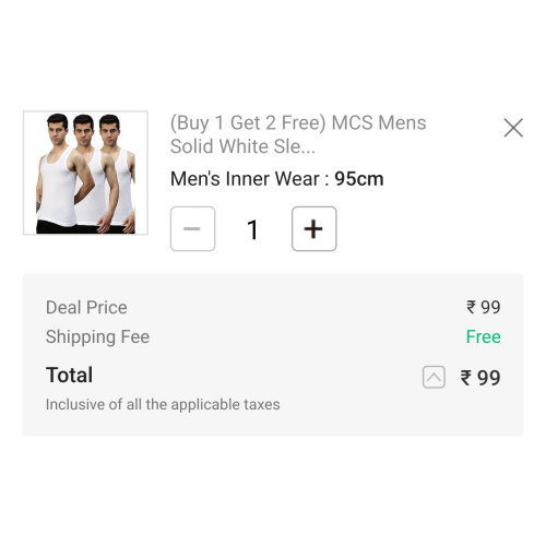 MCS Men’s Solid White Sleeveless Vest – Buy 1 Get 2