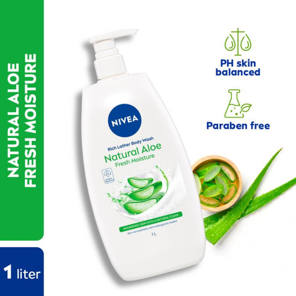 Nivea Natural Aloe Body Wash With Vitamin C And E Oils 1 Litre