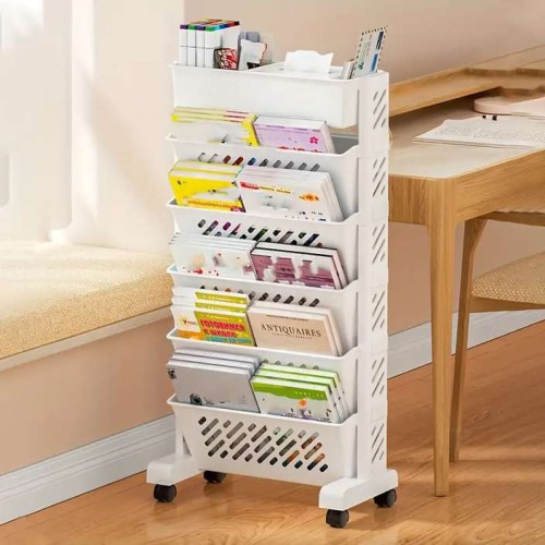 Pinkwhale 6-Compartment Plastic 6XL Textbook File Organizer Shelf