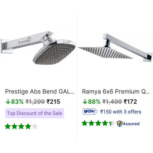 Prestige, Ramya & More – Shower Heads Sale Upto 88% Off