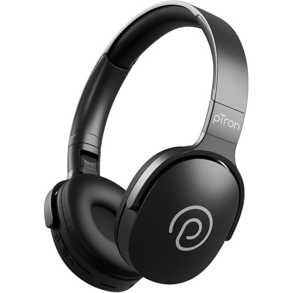 pTron Studio Wireless Over-Ear Headphones 60H Playtime Type C TF Card Slot