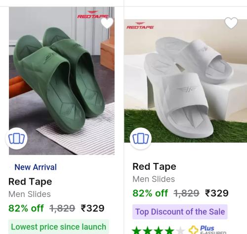Red Tape Men Slides from Rs 329