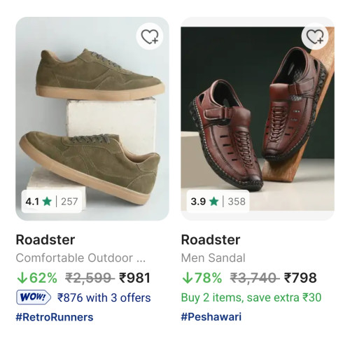 Roadster Footwear Minimum 50% Discount
