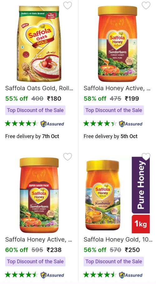 Saffola Oats and Honey Upto 60% Discount 