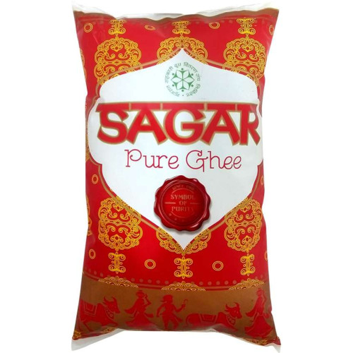 SAGAR Pure Cow Ghee 1L Long Shelf Life Pouch