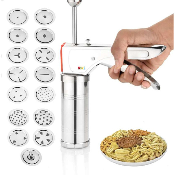 Set of 15 Pattern Discs Kitchen Press – Stainless Steel Chakli Sev Maker Machine