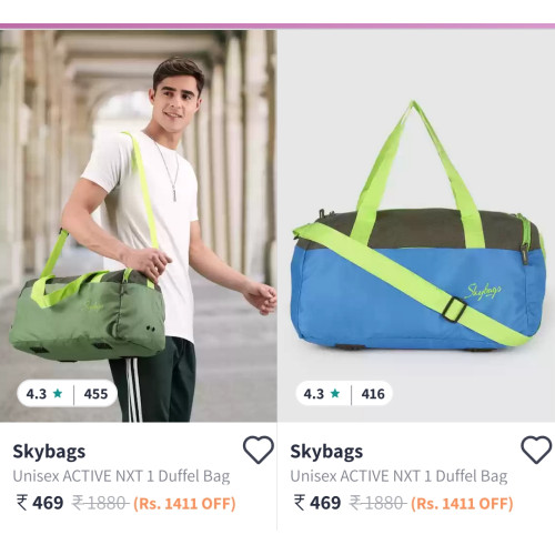 Skybags Unisex Active NXT 1 Duffel Bag at ₹469