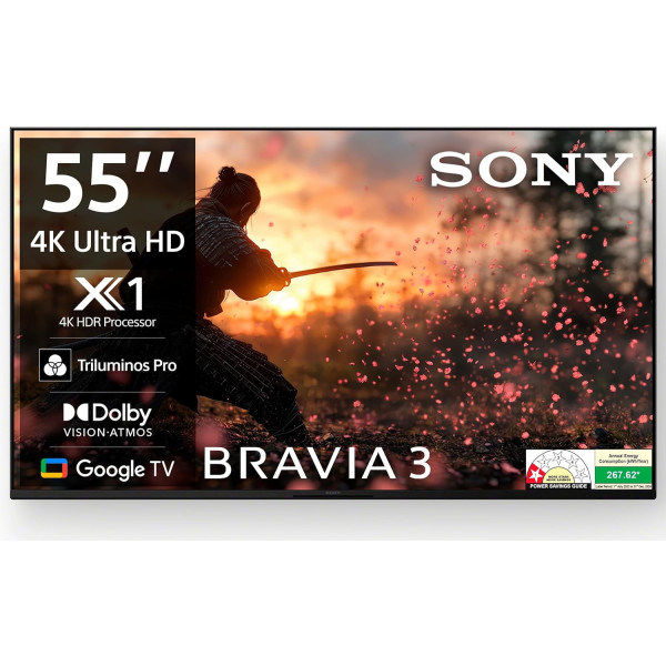 Sony BRAVIA 3 Series 55 Inch 4K Ultra HD AI Smart LED Google TV With Dolby Vision And Atmos