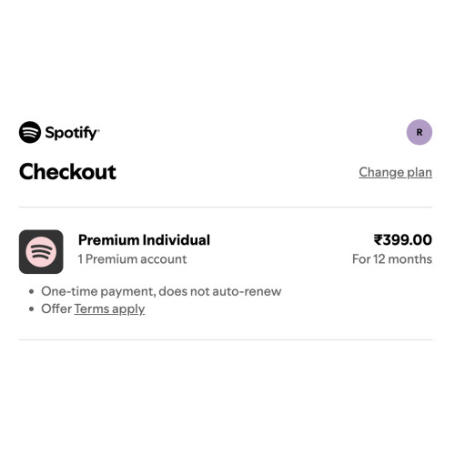 Spotify Premium 12-Month Subscription at ₹399