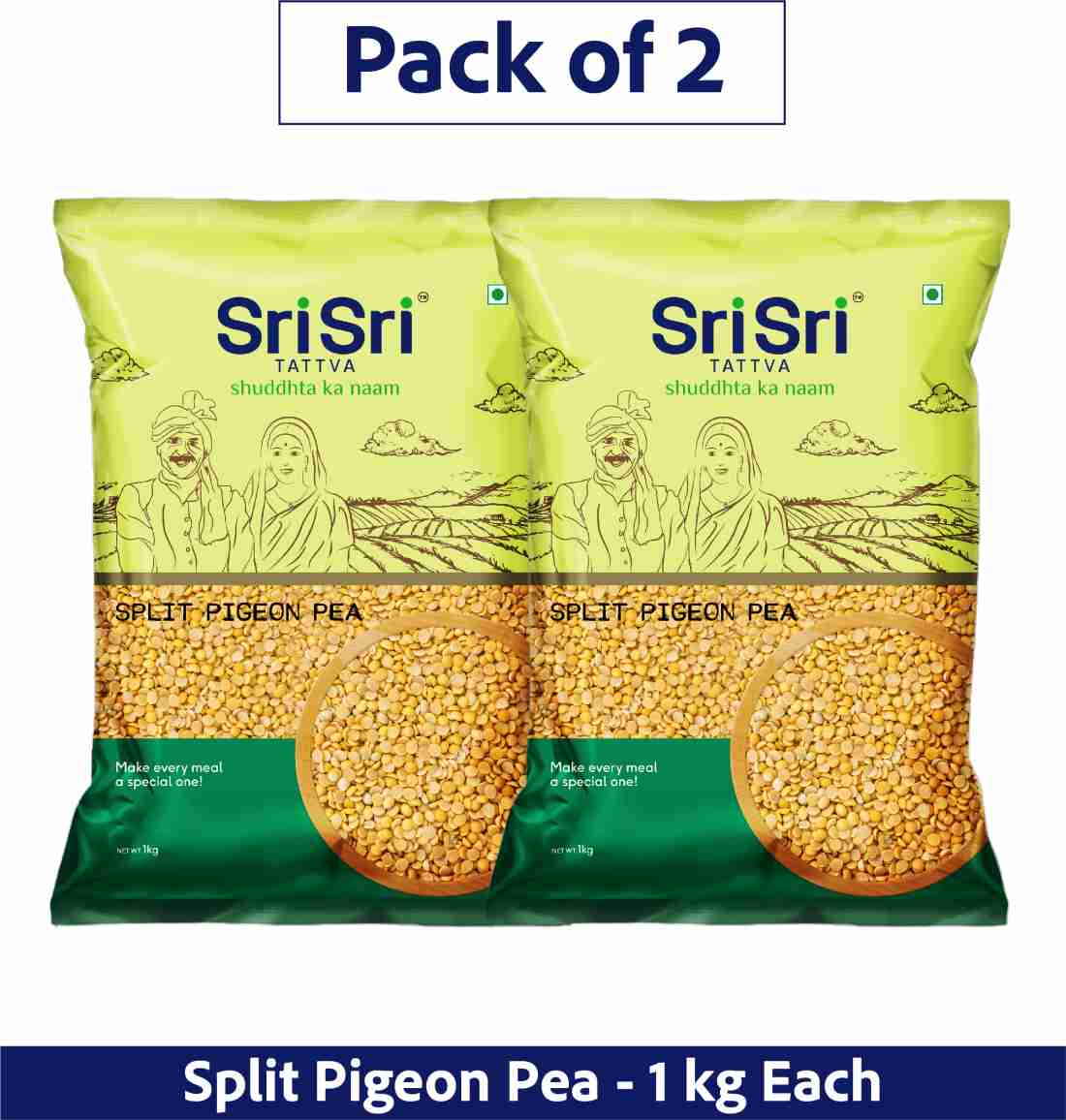 Sri Sri Tattva ToorArhar Dal Split Pigeon Pea 1 kg Each