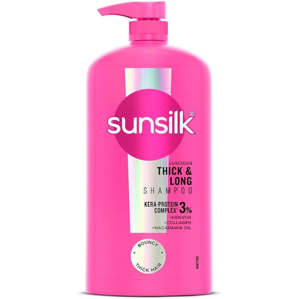 Sunsilk Thick & Long Shampoo 1L with 3% Kera-Protein Complex
