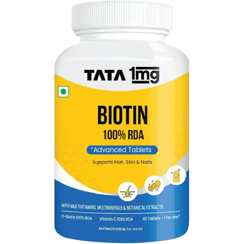 Tata 1mg Biotin + Advanced Hair, Skin & Nails Support Tablets