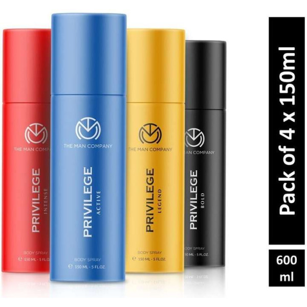 The Man Company Deodorant Spray - Pack of 4 (150ml each) @ ₹370
