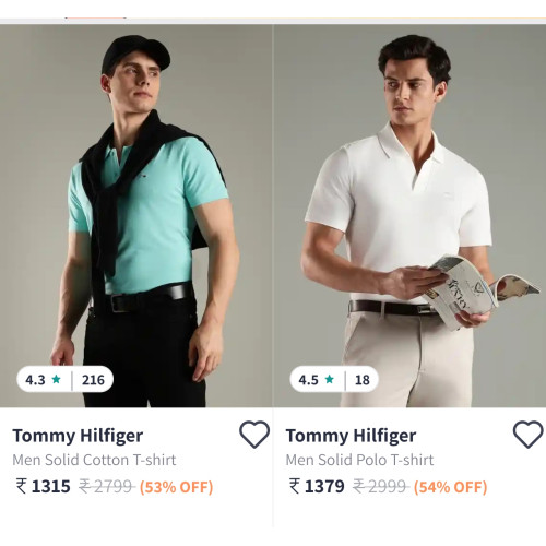 Tommy Hilfiger Men’s T-Shirts Minimum 50 Percent Discount Sale