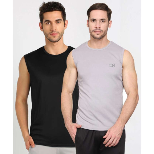 TQH Pack of 2 Men’s Sleeveless Solid Round Neck Vests