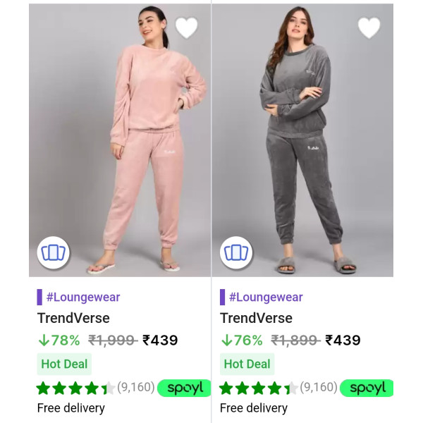 TrendVerse Women’s Night Suit Set – Up to 78% Off from ₹439