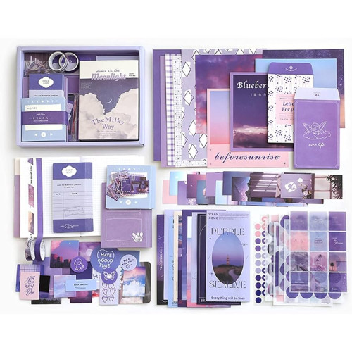 Vintage Aesthetic Scrapbook Kit 346pcs with Journaling Notebook