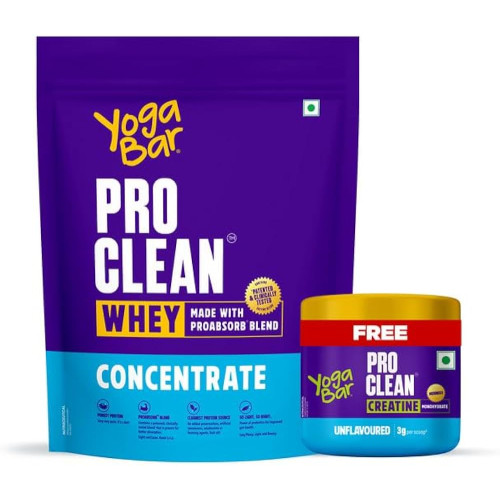 Yogabar Pro Clean Whey Protein 1kg with Free Creatine